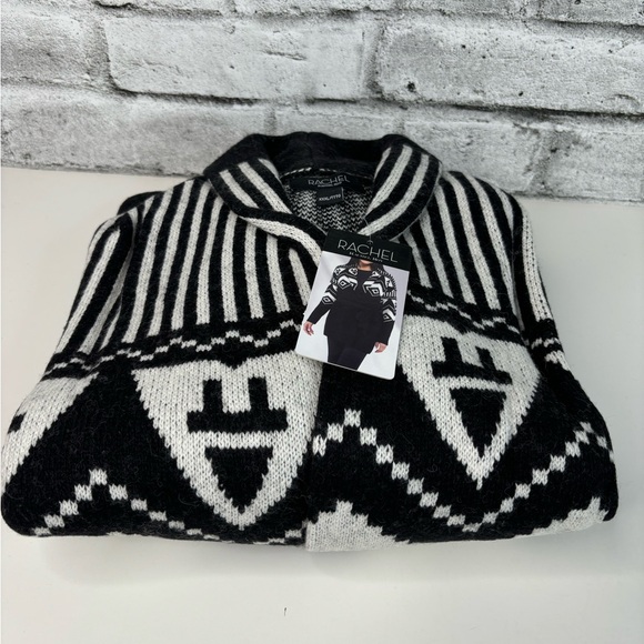 Rachel Roy XXXL Brand New with Tags Black and White Cardigan Sweater with Belt. - Picture 3 of 4